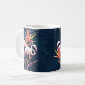 Hawaiian Flamingo: Tropisches Vintages Kunstwerk Kaffeetasse (Vorderseite Links)