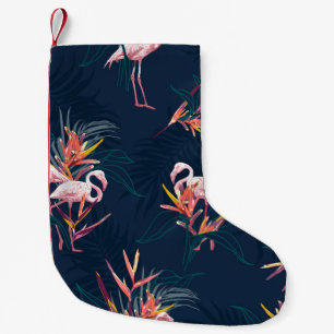 Hawaiian Flamingo: Tropisches Vintages Kunstwerk Kleiner Weihnachtsstrumpf