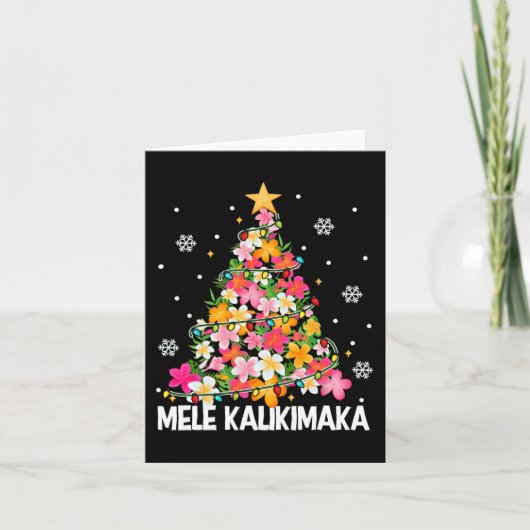 Hawaiian Floral Christmas Tree Mele Kalikimaka Tro Karte (Vorderseite)