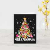 Hawaiian Floral Christmas Tree Mele Kalikimaka Tro Karte (Gelbe Blume)