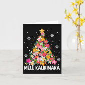 Hawaiian Floral Christmas Tree Mele Kalikimaka Tro Karte (Gelbe Blume)
