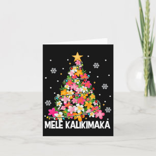 Hawaiian Floral Christmas Tree Mele Kalikimaka Tro Karte