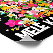 Hawaiian Floral Christmas Tree Mele Kalikimaka Tro Poster (Ecke)