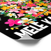 Hawaiian Floral Christmas Tree Mele Kalikimaka Tro Poster (Ecke)