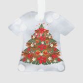 Hawaiian Floral Christmas Tree Shirt Ornament (Rückseite)