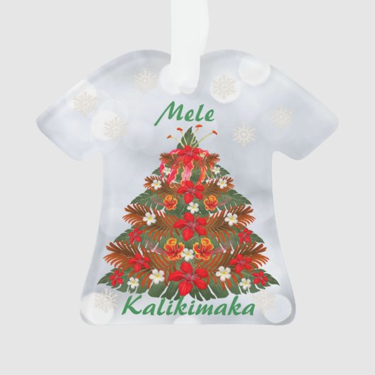 Hawaiian Floral Christmas Tree Shirt Ornament (Vorderseite)