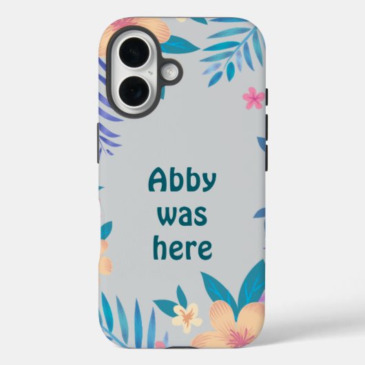 Hawaiian Floral Design on Gray Case-Mate iPhone Hülle (Rückseite)