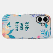 Hawaiian Floral Design on Gray Case-Mate iPhone Hülle (Rückseite (Horizontal))