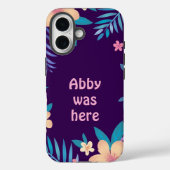 Hawaiian Floral Design on Purple Case-Mate iPhone Hülle (Rückseite)