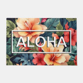 Hawaiian Floral Doormat - Moderner Aloha Willkomme Fußmatte (Vorderseite)