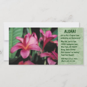 Hawaiian Floral Luau Einladungen