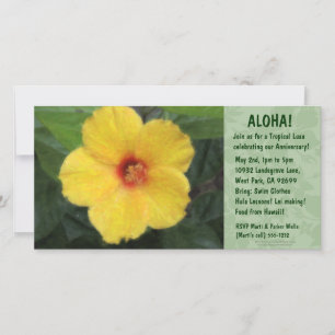 Hawaiian Floral Luau Einladungen