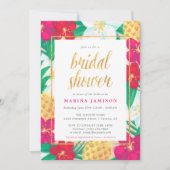 Hawaiian Floral Tropical Bridal Shower Einladungen (Vorderseite)
