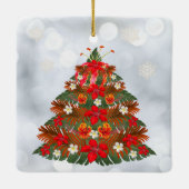 Hawaiian Floral Weihnachtsbaum Holiday Ornament (Rückseite)