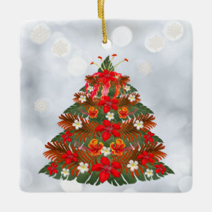 Hawaiian Floral Weihnachtsbaum Holiday Ornament