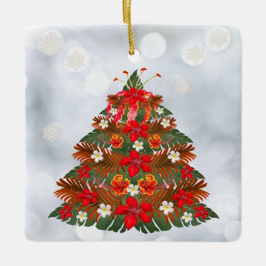 Hawaiian Floral Weihnachtsbaum Holiday Ornament (Vorderseite)