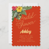 Hawaiian Flowers Bridal Shower Invitations Einladung (Vorderseite)