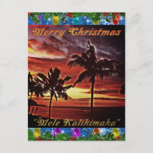 Hawaiian Frohe Weihnachts-Postkarte Feiertagspostkarte