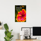 Hawaiian Fuchsia und Orange Hibiskus Motivierend Poster (Heimbüro)