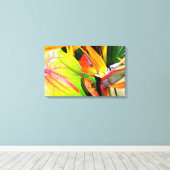 Hawaiian Gecko über tropische Blume Leinwanddruck (Insitu (Holzboden))