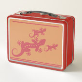 Hawaiian Gecko und Plumeria Retro Lunch Box (Rückseite)