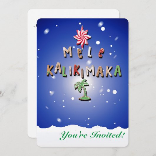 Hawaiian Gingerbread Cookies und Candy 2.0 Einladung (Vorne/Hinten)