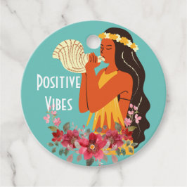 Hawaiian Girl blühende Conch Muschel Personalisier Geschenkanhänger