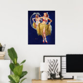 Hawaiian Girl Button Up Poster (Heimbüro)