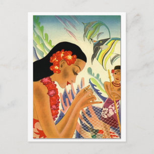 Hawaiian Girl Postkarte