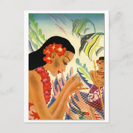 Hawaiian Girl Postkarte (Vorderseite)