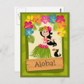 Hawaiian Girl Postkarte (Vorne/Hinten)
