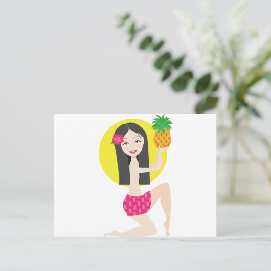 Hawaiian Girl Postkarte (Stehend Vorderseite)