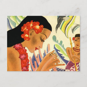 Hawaiian Girl Postkarte
