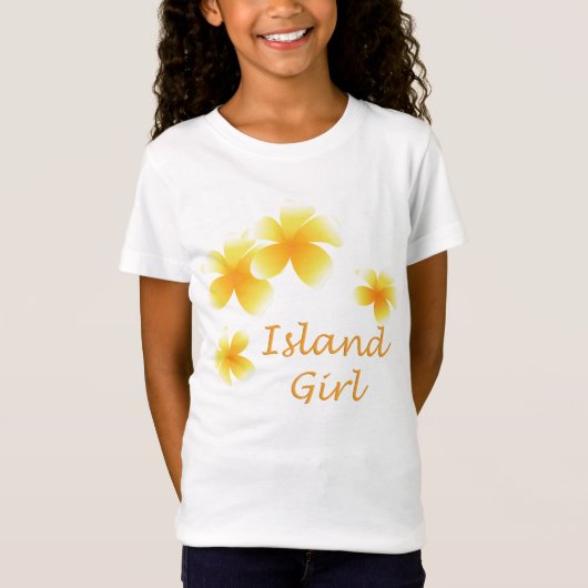 Hawaiian Girl Tropical Floral Girls Babydoll T-Shirt (Vorderseite)