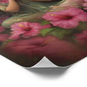 Hawaiian Goddess Laka Pink Hibiscus Forest Art Poster (Ecke)
