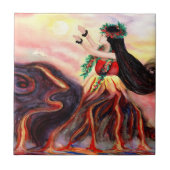 Hawaiian Goddess Pele Keramik Tile Fliese (Vorderseite)