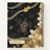 Hawaiian Golden Hibiskus und Tapa Fusion Notebook Notizblock (Rückseite)