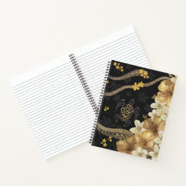 Hawaiian Golden Hibiskus und Tapa Fusion Notebook Notizblock