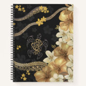 Hawaiian Golden Hibiskus und Tapa Fusion Notebook Notizblock (Vorderseite)