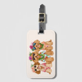 Hawaiian Goldendoodle Dogs Flower Lei Gepäckanhänger (Vorderseite Vertikal)