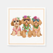 Hawaiian Goldendoodle Dogs Flower Lei Serviette (Vorderseite)