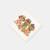 Hawaiian Goldendoodle Dogs Flower Lei Serviette (Ecke)