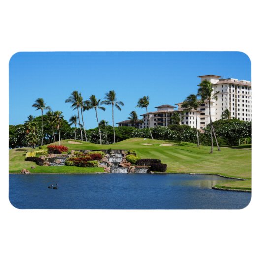 Hawaiian Golf Course Foto Magnet (Horizontal)