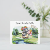 Hawaiian Golfer Birthday Feiertagspostkarte (Stehend Vorderseite)
