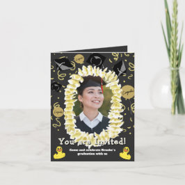 Hawaiian Graduation Party Lei Photo Invitation Karte