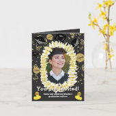 Hawaiian Graduation Party Lei Photo Invitation Karte (Gelbe Blume)