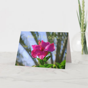 Hawaiian Happy Birthday Hot Pink Hibiskus Card Karte