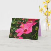 Hawaiian Happy Birthday Pink Strike Hibiskus Karte (Gelbe Blume)