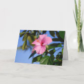 Hawaiian Happy Birthday Pink Striped Hibiskus Card Karte (Rückseite)