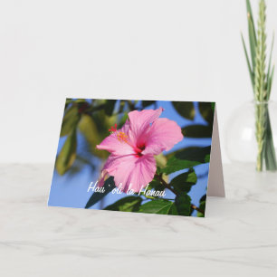 Hawaiian Happy Birthday Very Pink Hibiskus Card Karte